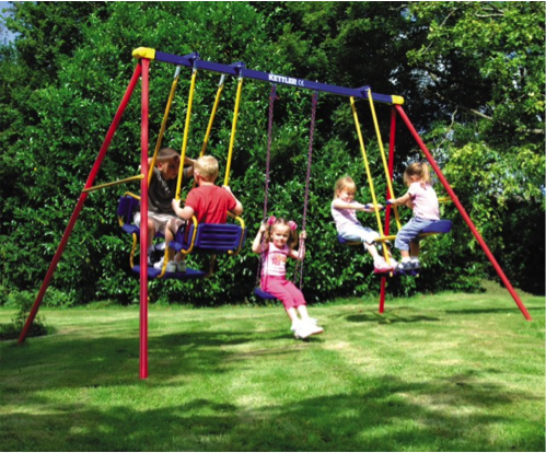 Kids on swing